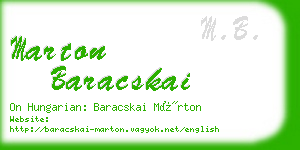 marton baracskai business card